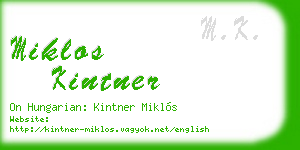 miklos kintner business card