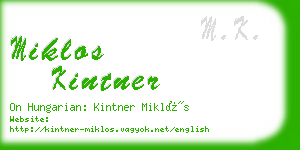 miklos kintner business card